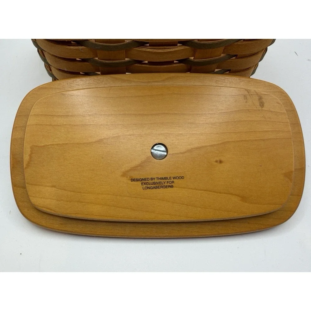 Longaberger Dresden Basket 2001 Hand Painted Lid Plastic Liner Signed